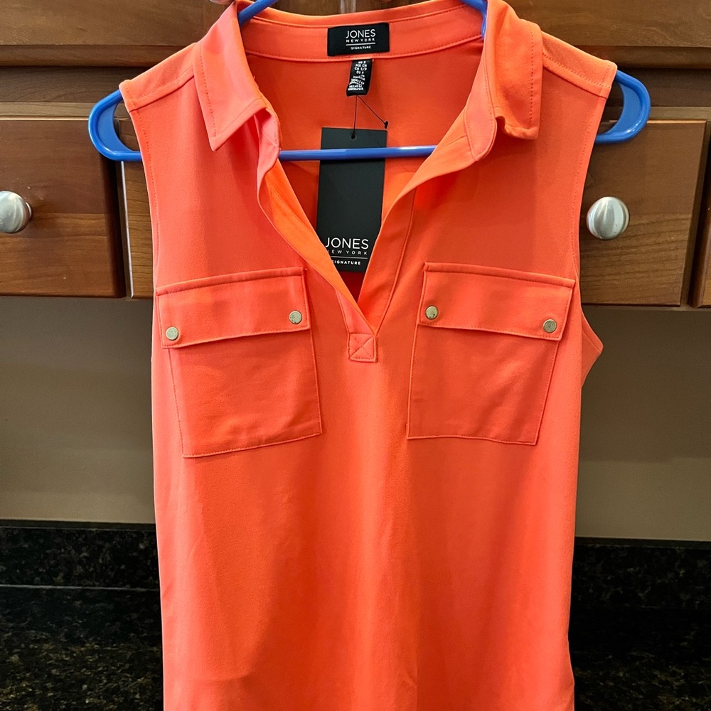 Jones New York Signature collared sleeveless top NWT!